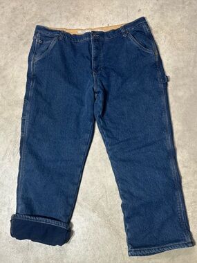 Work ‘N Gear fleece lined cargo jeans size 42 x 30 catpenter blue